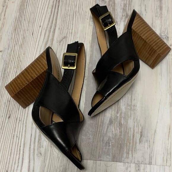 NEW Chinese Laundry Black Leather Sandals 7 - Picture 6 of 8